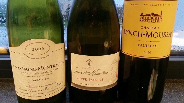 Chassagne Champs Gain F&V Jouard - Domaine Saint-Nicolas Cuvée Jacques - Lynch Moussas 2010