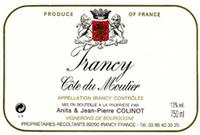 Irancy Côte du Moutier 2002, Irancy Côte du Moutier, Côte du Moutier, Irancy, Domaine Colinot, Colinot, Anita Colinot, vin du Chablisien, vin de Bourgogne